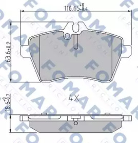 FOMAR FRICTION fo929681 -  Комплект тормозных колодок, дисковый тормоз